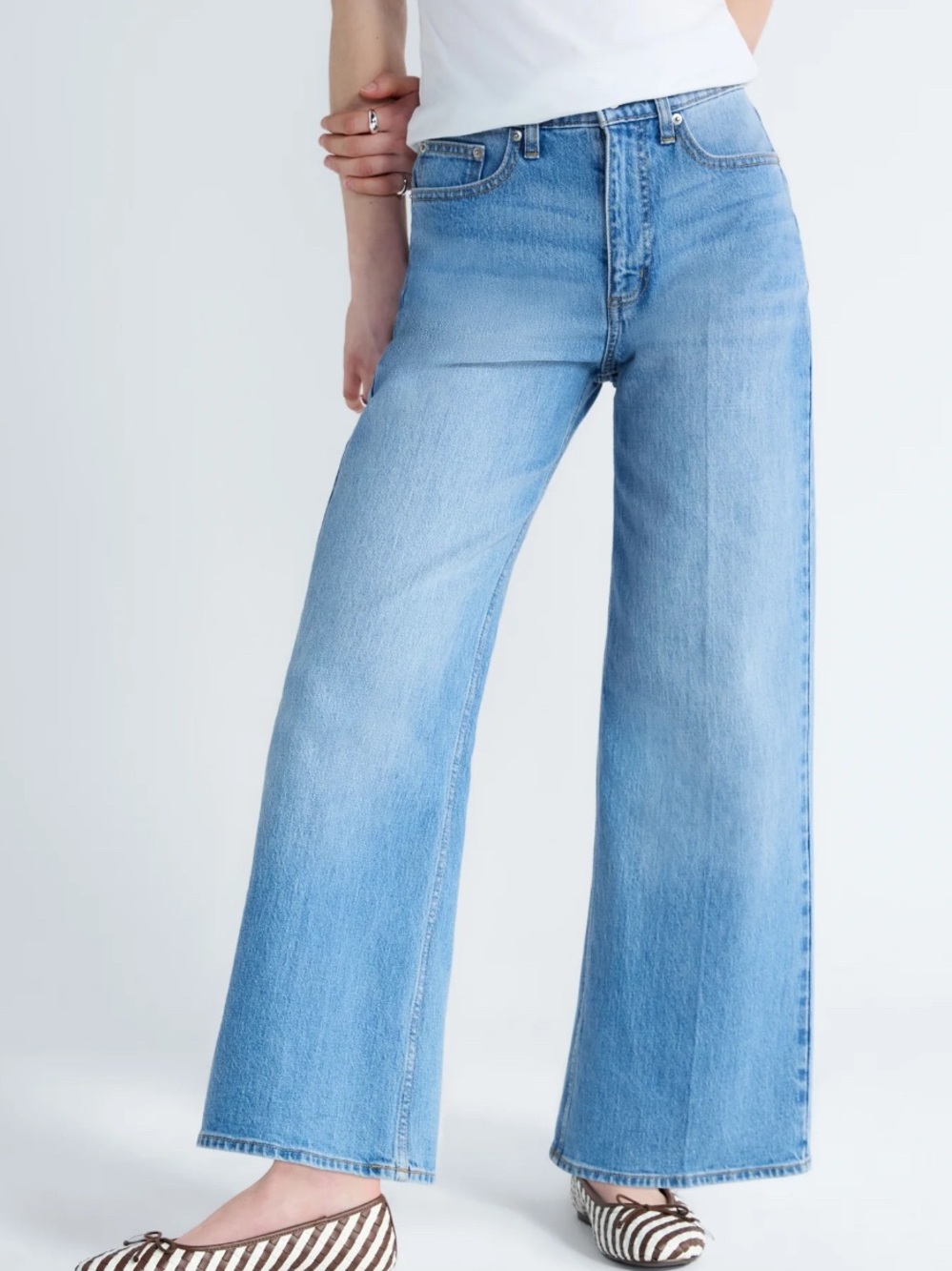 Wide Leg Women's Jeans in Medium Blue Free Assembly size 8 - Picture 5 of 8